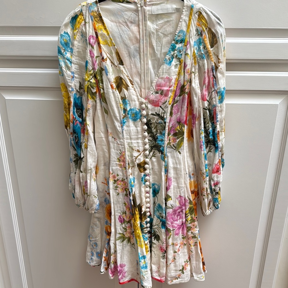 Zimmermann Floral Linen Dress - Picture 2 of 7
